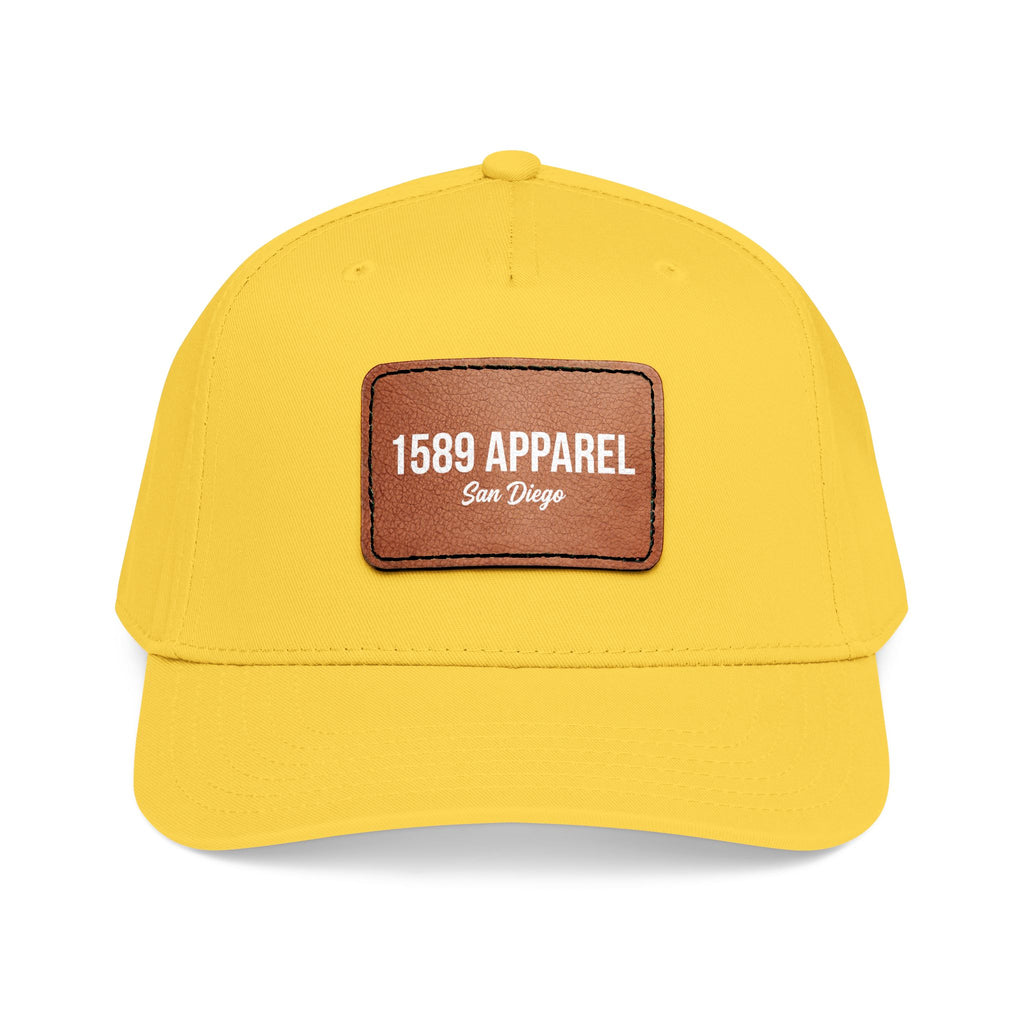Mid Profile Baseball Cap with Leather Patch (Rectangle)