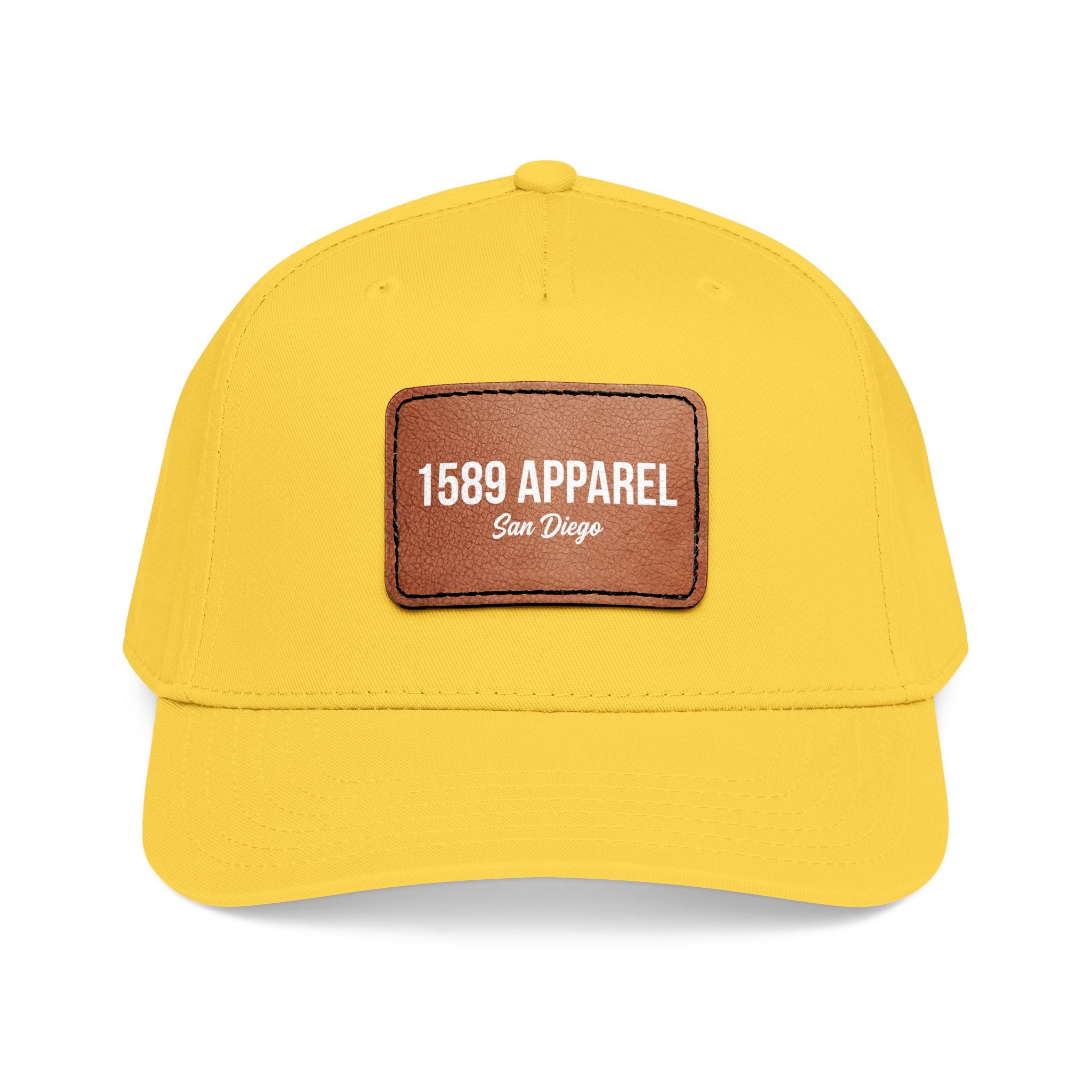 Mid Profile Baseball Cap with Leather Patch (Rectangle)