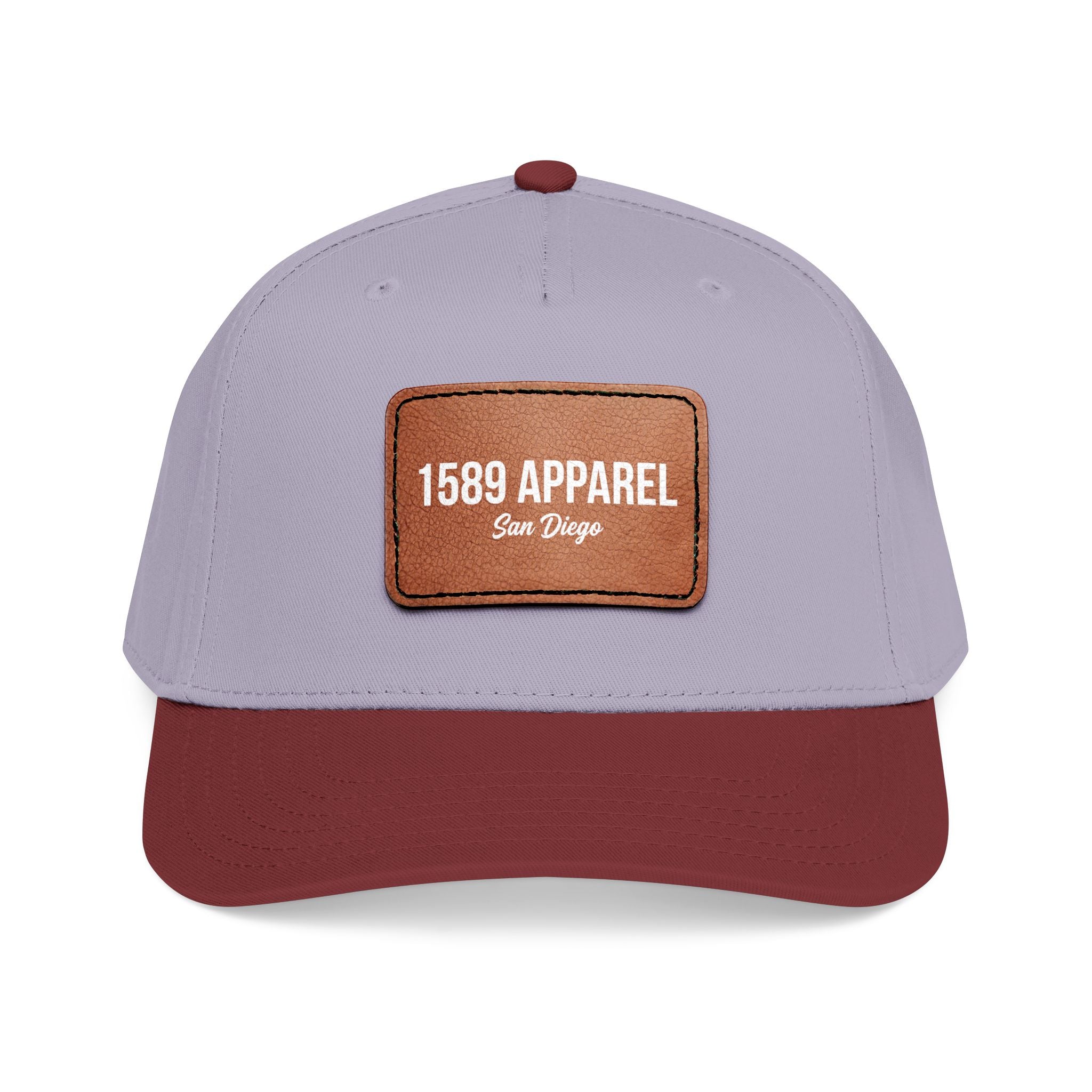 Mid Profile Baseball Cap with Leather Patch (Rectangle)