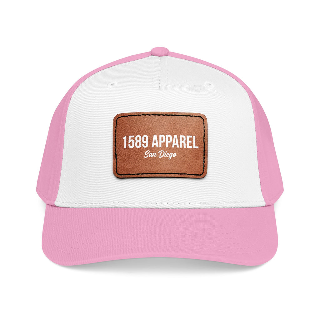 Mid Profile Baseball Cap with Leather Patch (Rectangle)