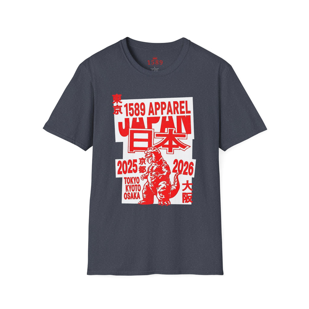 Japan Godzilla Graphic T-Shirt — Tokyo Kyoto Osaka 2025-2026 Retro Red Print