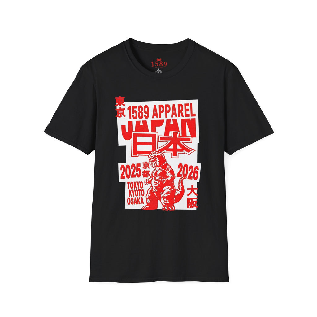 Japan Godzilla Graphic T-Shirt — Tokyo Kyoto Osaka 2025-2026 Retro Red Print