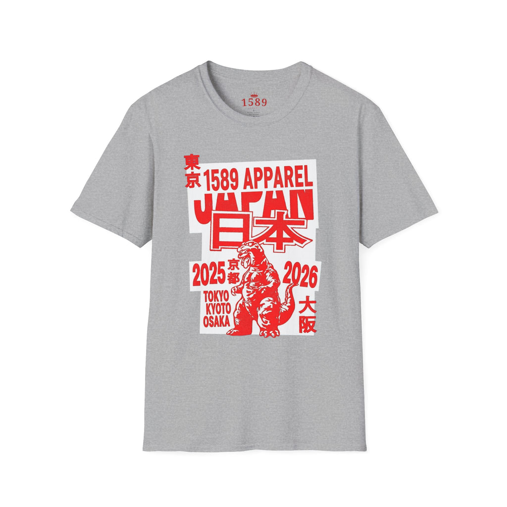 Japan Godzilla Graphic T-Shirt — Tokyo Kyoto Osaka 2025-2026 Retro Red Print