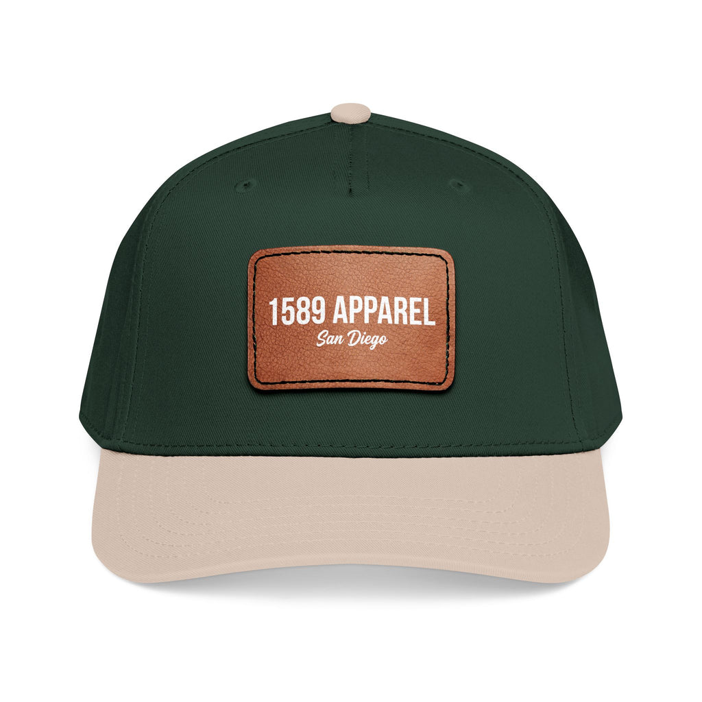 Mid Profile Baseball Cap with Leather Patch (Rectangle)