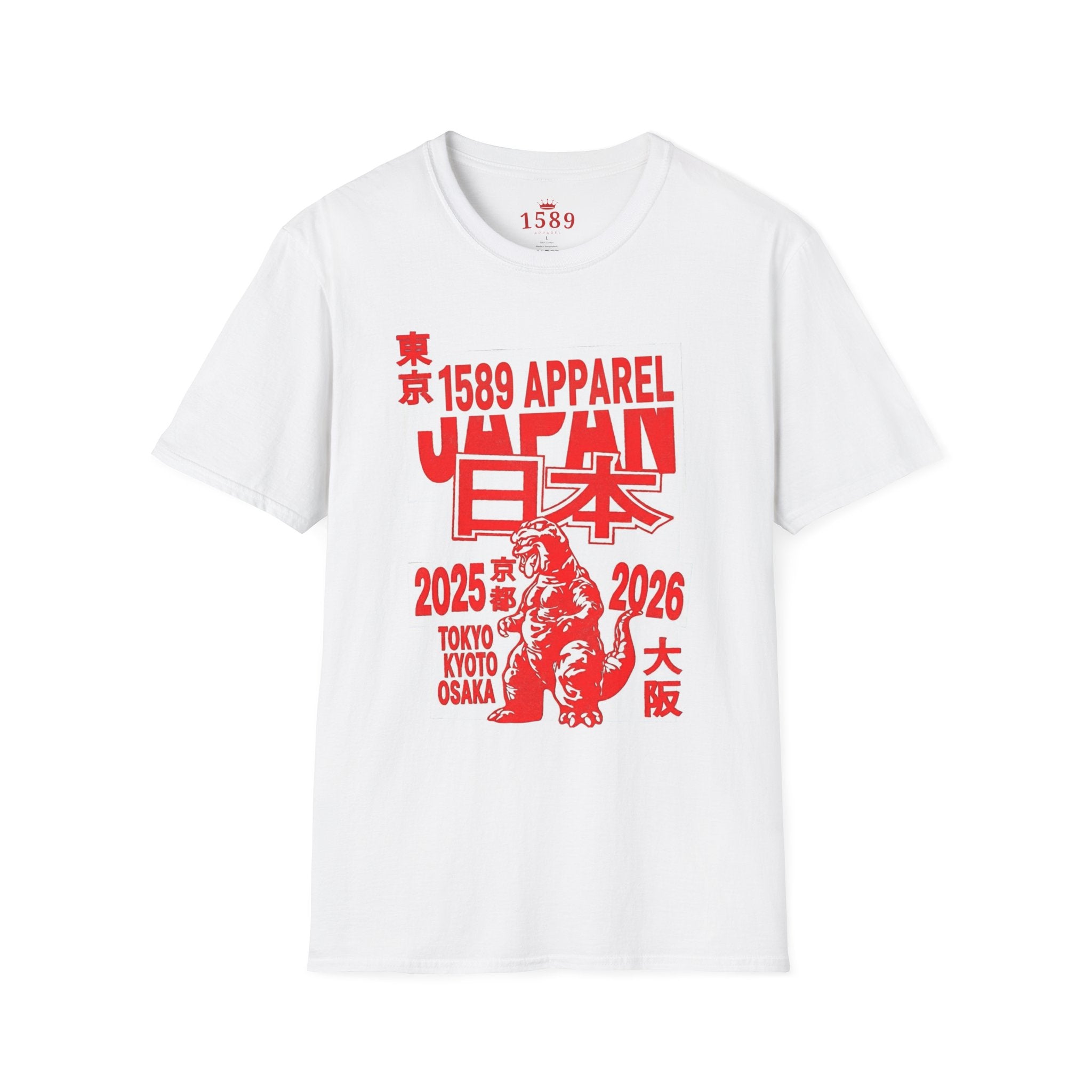 Japan Godzilla Graphic T-Shirt — Tokyo Kyoto Osaka 2025-2026 Retro Red Print