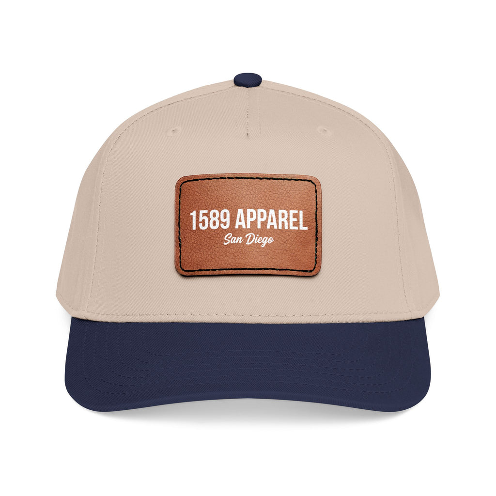 Mid Profile Baseball Cap with Leather Patch (Rectangle)