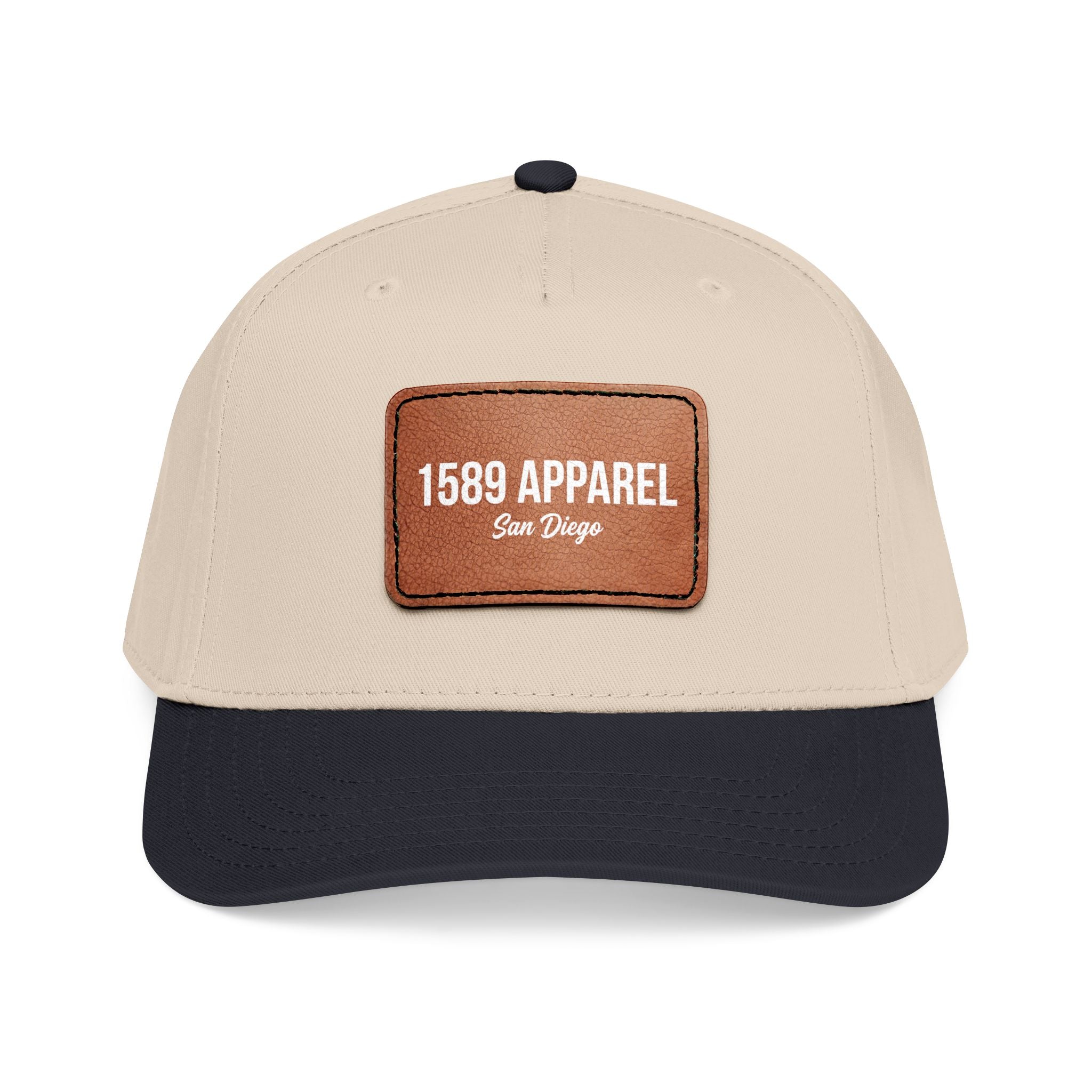 Mid Profile Baseball Cap with Leather Patch (Rectangle)