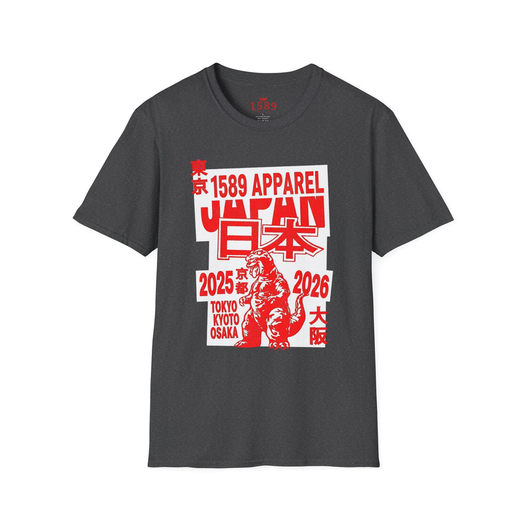 Japan Godzilla Graphic T-Shirt — Tokyo Kyoto Osaka 2025-2026 Retro Red Print