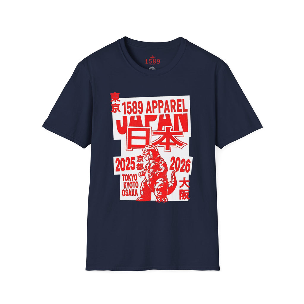 Japan Godzilla Graphic T-Shirt — Tokyo Kyoto Osaka 2025-2026 Retro Red Print